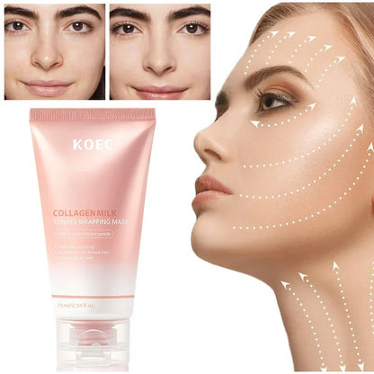 Collagen Milk Toning Wrapping Mask Deep Hydration&Radiance Skin Instant Glow Care Milk Protein & Niacinamide Milky Peel-off Mask