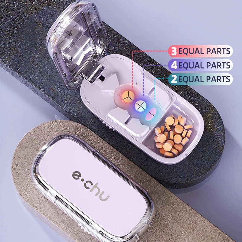 3in1 Medicine Cutter Precise Cutting Into Half / Third / Quarter Drug Divider Organizer Portable Tablet Splitting Pills Splitter
