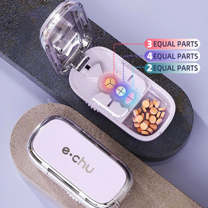 3in1 Medicine Cutter Precise Cutting Into Half / Third / Quarter Drug Divider Organizer Portable Tablet Splitting Pills Splitter