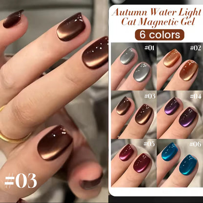 10ML 1-21PCS 2025 Autumn New Emerald Green Magnet Cat's Eye Gel Nail Polish Green Whitening Glass Bead Cat Eye Nail Polish