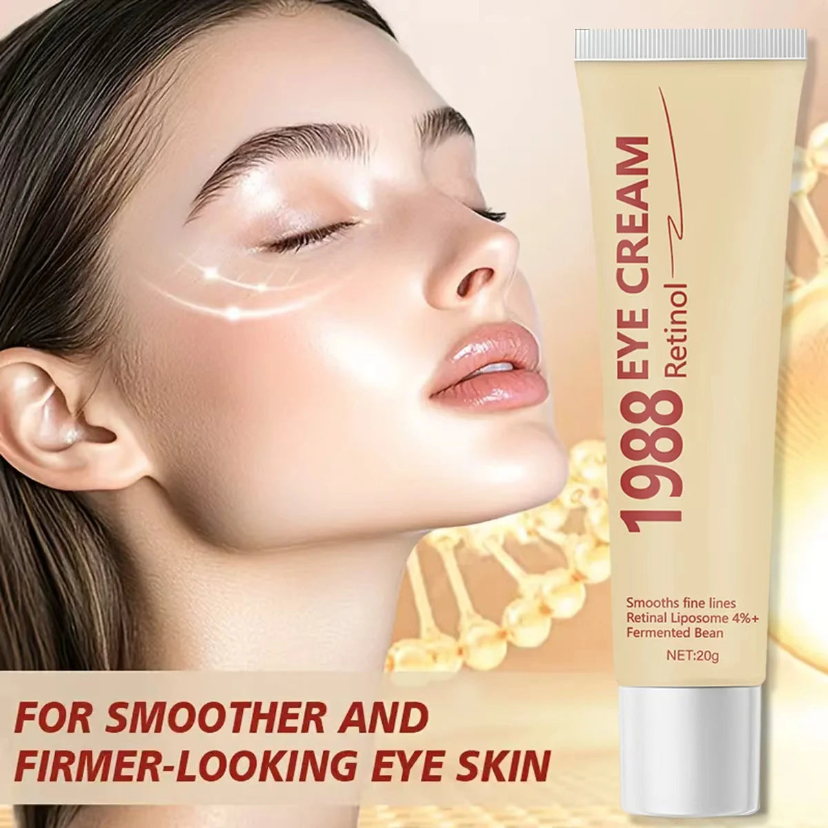 1988 Retinol Eye Cream with Hyaluronic Acid & Collagen - Light Texture, Moisturizes, Protects, Smooths Fine Lines