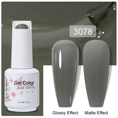 Clou Beaute 15ml Nail Gel Polish Warm Color Dark Red Brown Semi Permanent Nail Art Manicure Soak Off LED UV Varnishes Lacquer