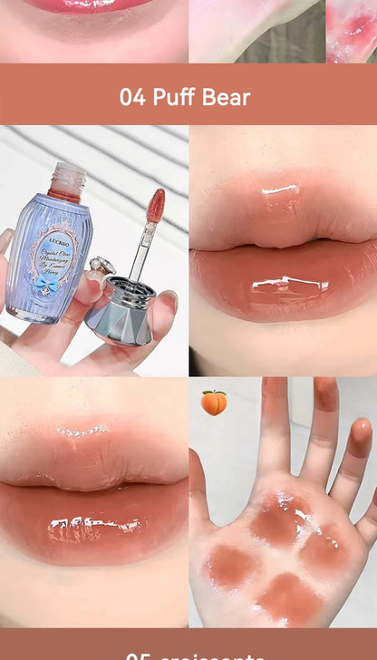 Lckgo Crystal Clear Moisture Lip Essence Gloss - Wrinkle Improvement Moisturizing Lip Balm, Mirror Gloss Lip Oil, Lipstick-Style Volume Lip Gloss