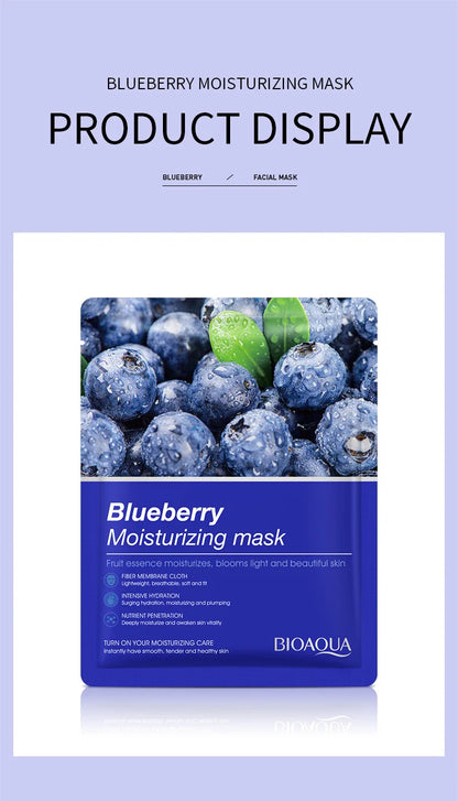 8pcs BIOAQUA Fruit Face Mask Moisturizing Facial skincare Anti-aging Whitening Facial Masks Face Sheet Mask Skin Care Products