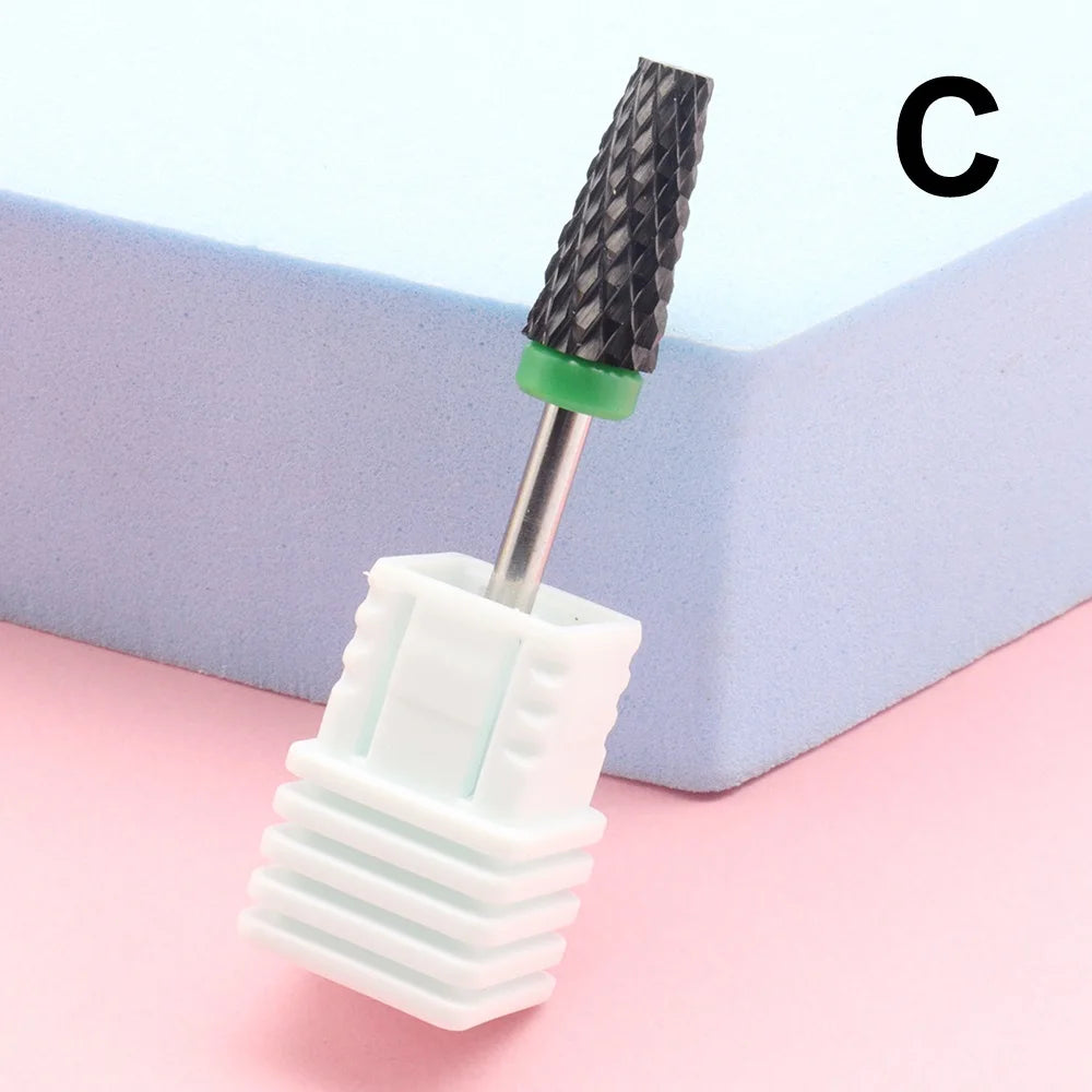 1Pcs Black 5 in 1 Ceramic Nail Drill Bit For Electric Drill Machine 3/32" Shank Milling Cutter Fast remove Acrylic or Hard Gel