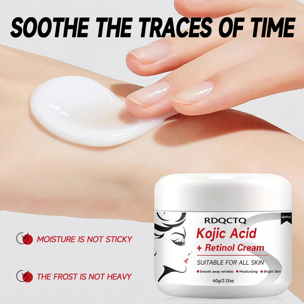Kojic Acid & Retinol Face Cream: Gentle Hydration for Smooth, Radiant Skin – Daily Moisturizer for All Skin Types 30/60g
