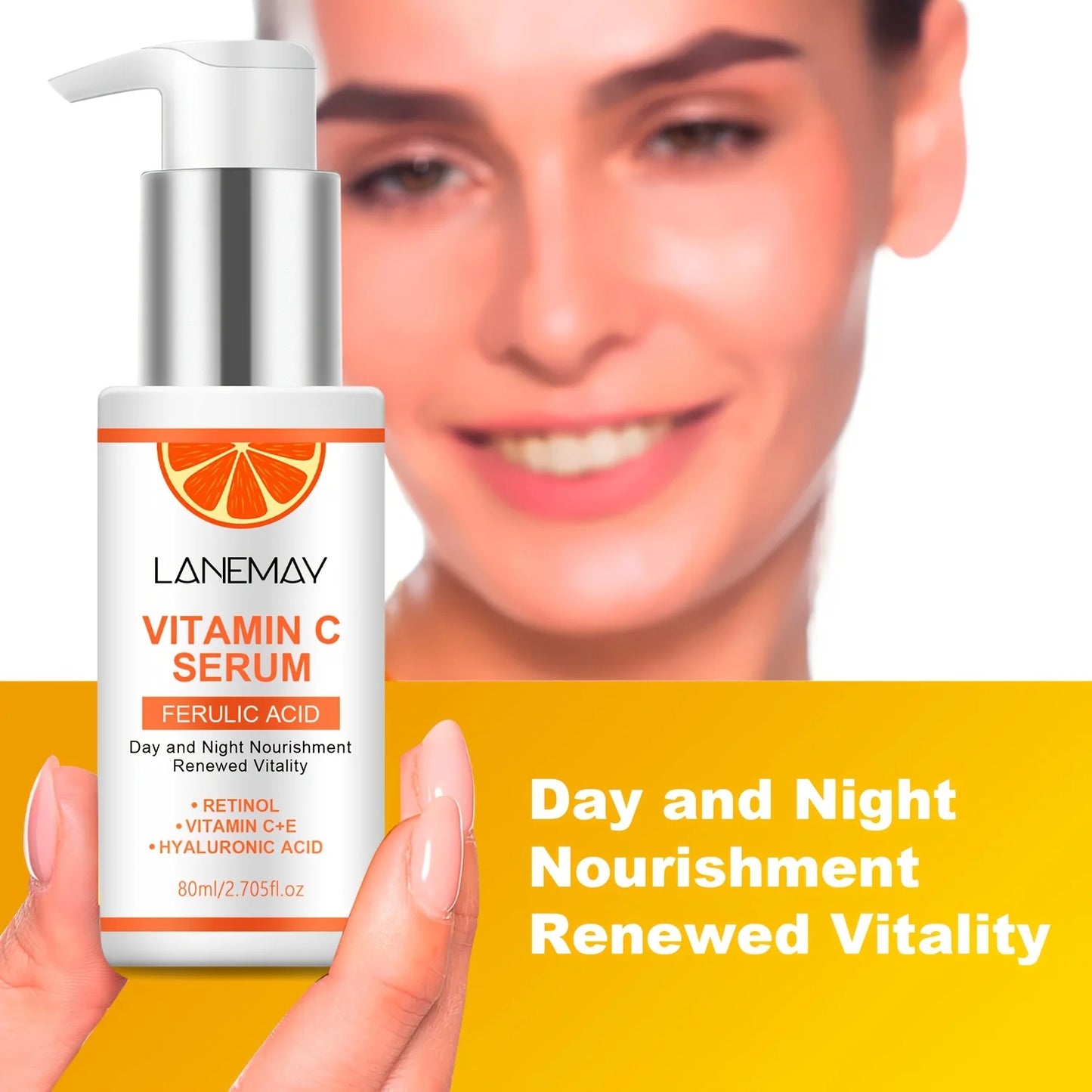 Vitamin C Serum With Ferulic Acid and Hyaluronic Acid - Hydrate & Plump Skin, Restore Radiance, Improve Dull Skin