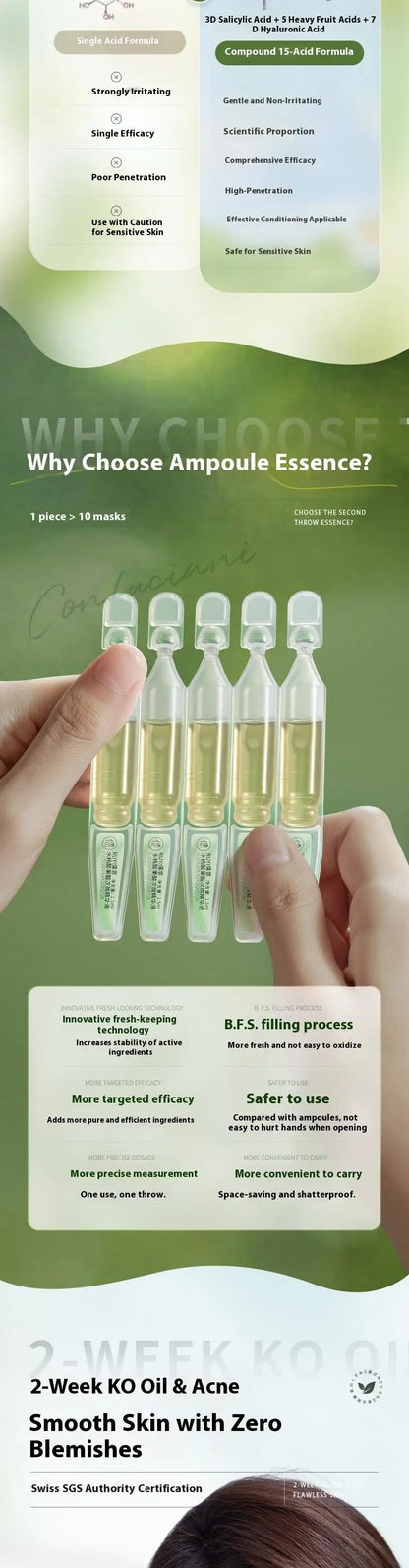 RUYI Salicylic acid and glycolic acid essence repair acne, fade acne marks, shrink enlarged pores and facial closure