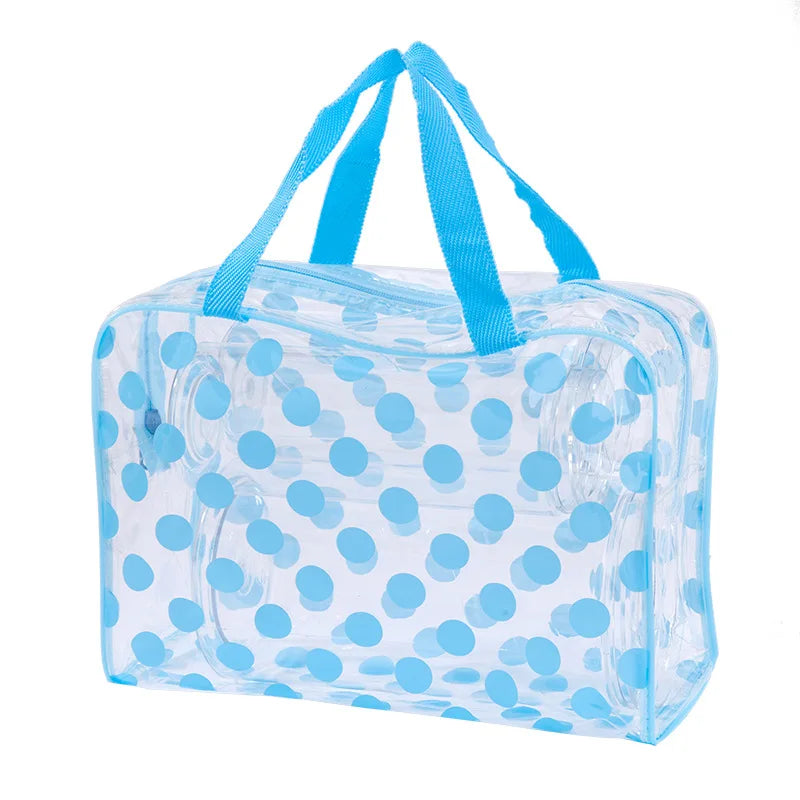 HOMEFISH Transparent polka dot women's makeup bag Waterproof PVC Cosmetic Bag Portable Women Storage Bag Toiletries Wash Bag