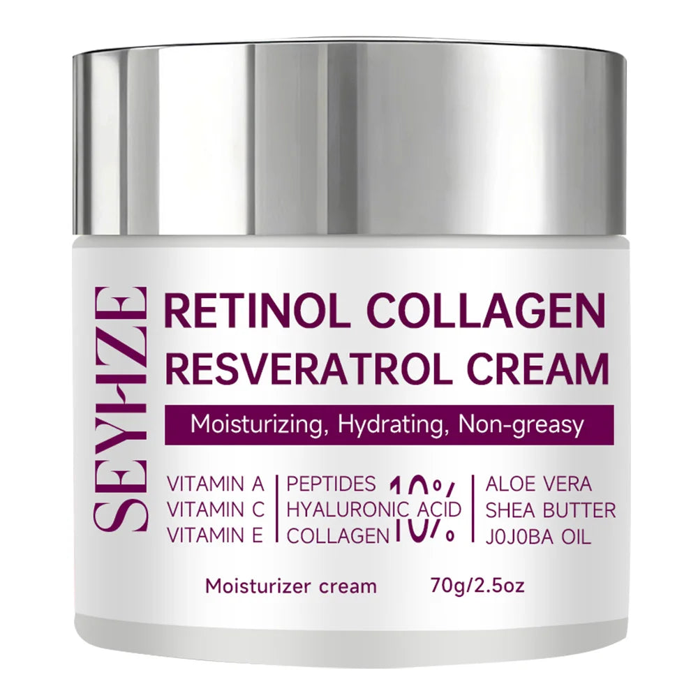 SEYHZE Retinol & Collagen Moisturizing Cream with Resveratrol HA & Niacinamide 40g/70g Day Night Anti-Aging Skin Care for Men Wo
