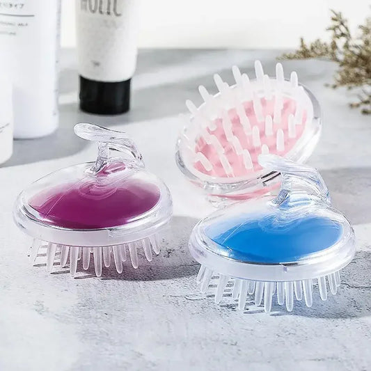 New crystal clear shampoo brush scalp massager hair growth shampoo brush silicone head massage brush home cleaning massage