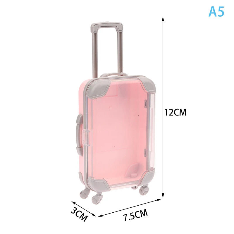 1Pc Simulation Mini Trolley Cases False Eyelashes Makeup Carrying Suitcase ABS Small Toiletry Box Women Travel Gift Box