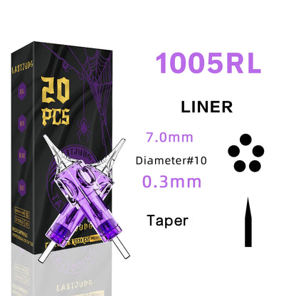 Tattoo Cartridge Needles 20Pcs LASTJUDG Tattoo Needles For Makeup Permanent Tattoo Machine Kit Safety Disposable Tattoo Needles