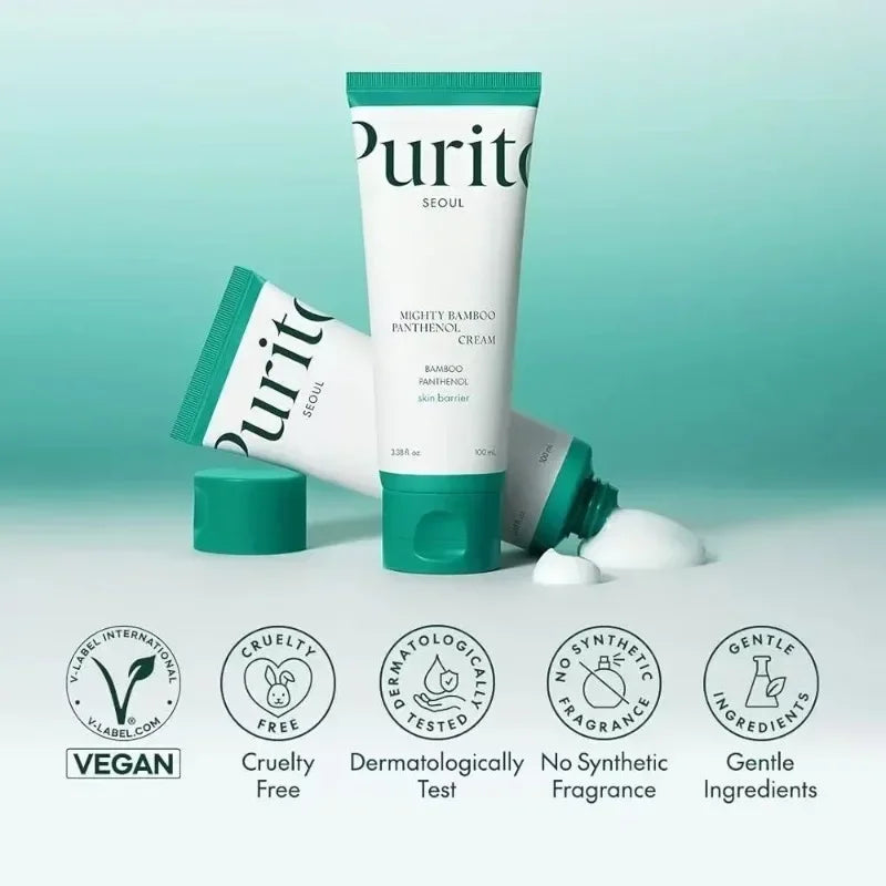 Purito Cream 100ml Bamboo Extract Panthenol Intensive Cream Soothing Moisturizing and Repairing Barrier Skin Care Products