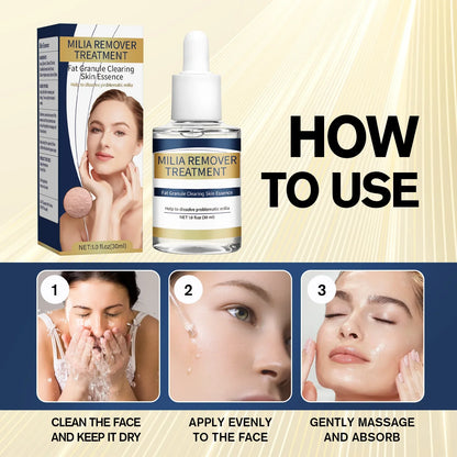 Milia Remover Essence Treatment Fat Granule Clearing Skin Hyaluronic Acid Deep Hydration and Gentle Exfoliation Hydrates Smooths