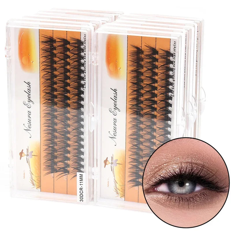 48/60/160/280Pcs Cluster Natural Eyelashes Extensions Lashes Clusters False Eyelash Clusters Extensions Individual Lashes Makeup