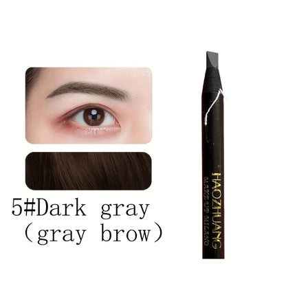 High Quality HAOZHUANG pull Eyebrow Pencil Black Makeup Wild Line Eyebrow Pencil Hard Core Flat Head pen White Waterproof