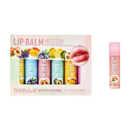 6PCS Assorted Fruit Flavor Lip Balm Set - Deeply Moisturizes and Hydrates for Preventing Chapped Lips in Winter Lip Care