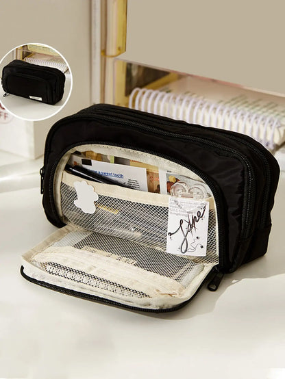 A Large-capacity Multi-layer Pencil Case, A Simple Multi-purpose Student Stationery Box And Makeup Storage Bag