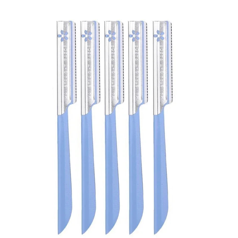 5pc Eyebrow Epilator Sets for Women Makeup Beauty Eyebrows Hair Removal Styling Tool Steel Blade Facial Razor Trimmer