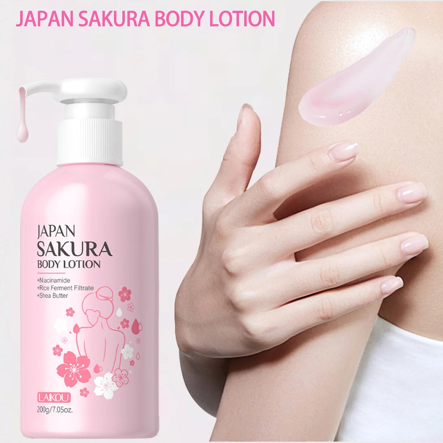 Laikou Cherry Blossom Body Lotion Moisturizing & Repairing  Winter Chapped Skin Care Moisturizing Without Greasiness 200g