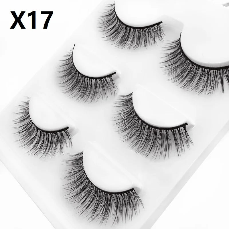 SHIDISHANGPIN 3 pairs 27 styles 3D Faux Mink Hair Soft False Eyelashes Fluffy Wispy Thick Fake Lash Handmade Eyelash Eye Makeup