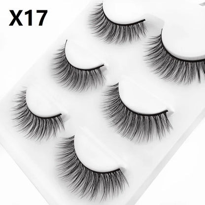 SHIDISHANGPIN 3 pairs 27 styles 3D Faux Mink Hair Soft False Eyelashes Fluffy Wispy Thick Fake Lash Handmade Eyelash Eye Makeup