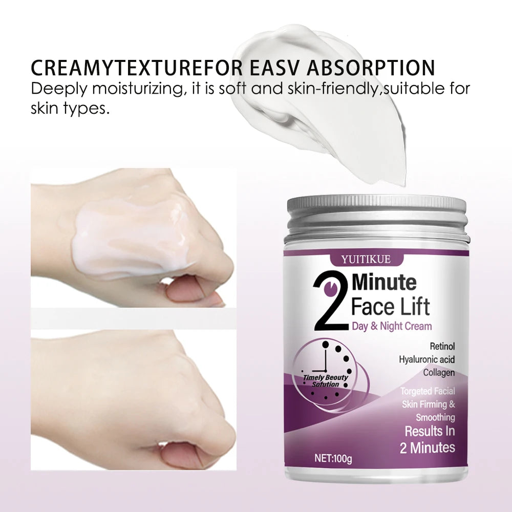 YUITIKUE Instant Face Lift Cream - Retinol, Hyaluronic Acid, Collagen, For Firm & Smooth Skin, 100g