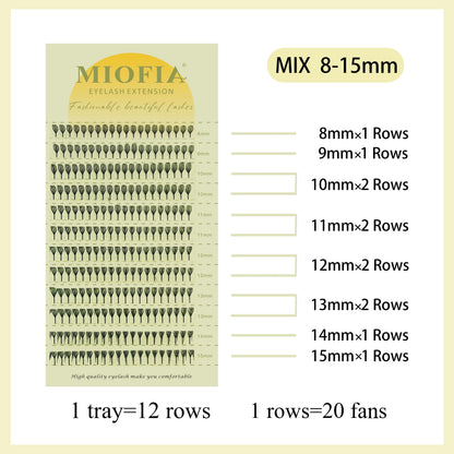Anime Spire Eyelash Extension Feather Shape C/D Curl Premade Fans Tower Lashes Soft Lightweight Manga Effect False Lashes Makeup