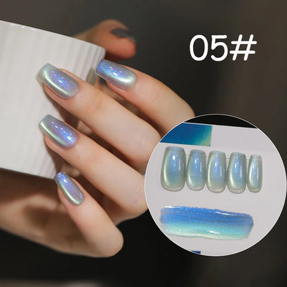 TC 1-6 Pcs Versatile Temperament Highlighting The Whitening Trend Popular And Explosive Antarctic Light Cat Eye Gel Nail Polish