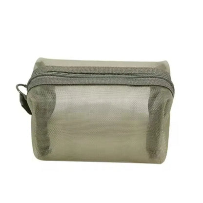 Mini Clear Nylon Mesh Cosmetic Bags Cute Women Small Lipstick Makeup Bags Pouch Data Line Key Earphone Organizer Case
