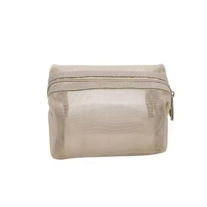Mini Clear Nylon Mesh Cosmetic Bags Cute Women Small Lipstick Makeup Bags Pouch Data Line Key Earphone Organizer Case