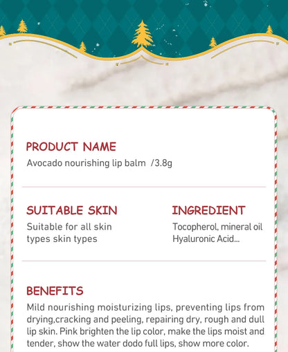 SADOER Christmas Moisturizing Lipstick Anti Cracking Hydrating Repair Nourishing Plump Lips Balm Plumper Skin Care
