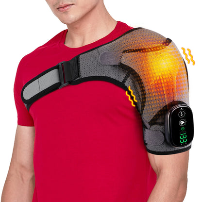 Electric Heating Shoulder Massage Back Shoulder Brace Shoulder Support Adjustable Led Hot Compress Heating Belt