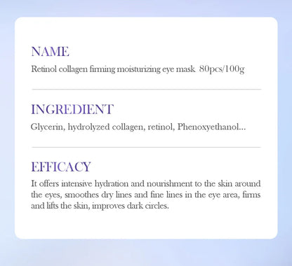 80pcs BIOAQUA Crystal Collagen Eye Mask Anti Dark Circles Anti-Wrinkles Moisturizing Whitening Anti-Aging Retinol Eye Patches