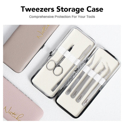 NATUHANA Anti-static Straight Eyelash Extension Tweezers Industrial Precision Curved Straight Lash Eyebrow Tweezers Makeup Tools