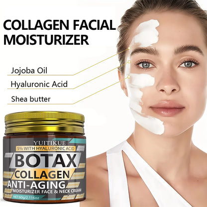 BOTAX Collagen 5% Hyaluronic Acid Cream - Anti-Aging Face & Neck Moisturizer, Day & Night, 60g