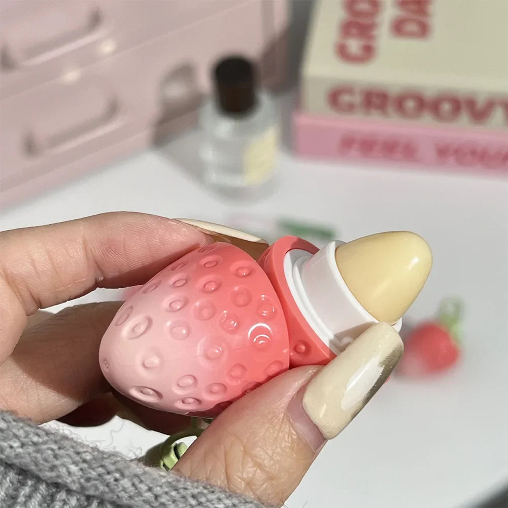 Moisturizing Strawberries Warm Color Changing Lipstick Long Lasting Moisturizing Nourishing Lip Balm Cute Cat Lipgloss Cosmetics