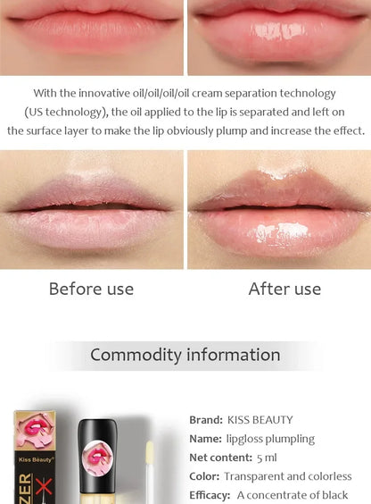 1/2PCS Transparent Lip Gloss Plumping Lip Oil - Moisturizing Repairing Fine Line Reducer Brighten Enhance Lip Serum for Lip Care