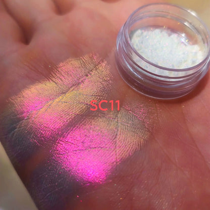 0.25g  White Chameleon Glitter Aurora Pigment Rainbow Highlights Multichrome Pigment Powder