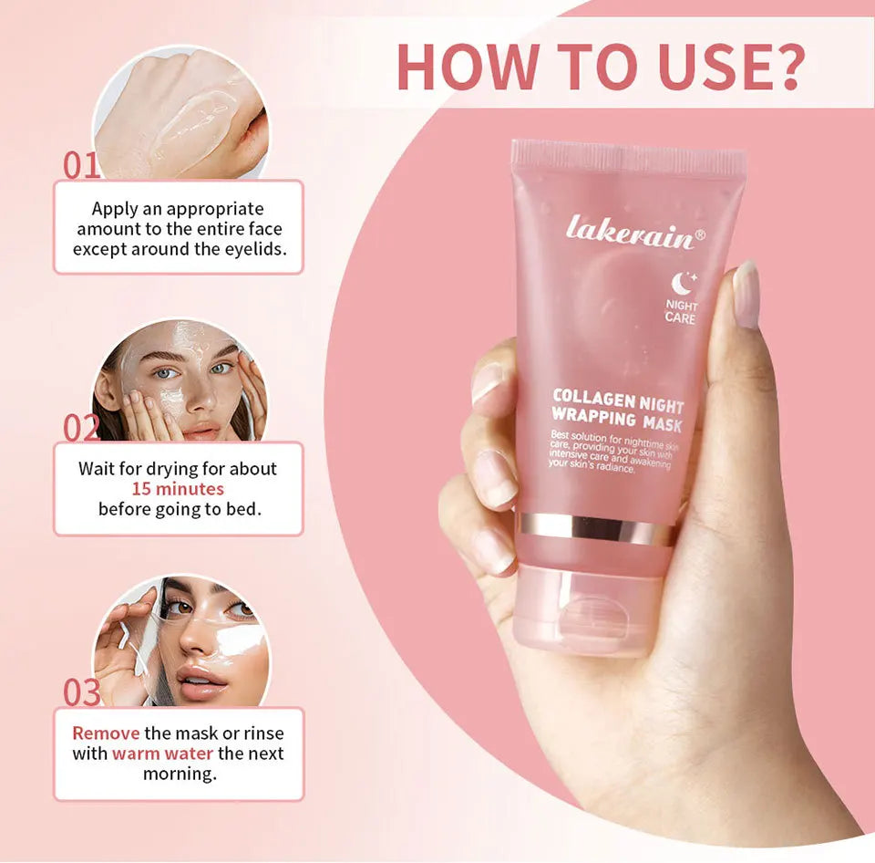 Collagen Peel Off Face Mask Deep Hydration Skin Firming Night Treatment For Youthful Glow