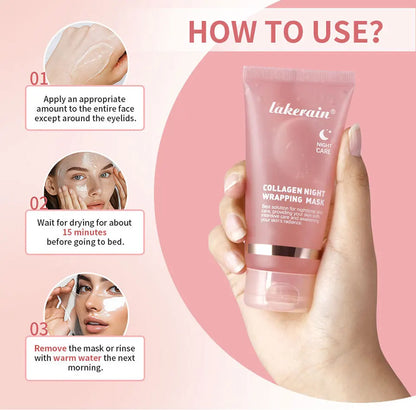 Collagen Peel Off Face Mask Deep Hydration Skin Firming Night Treatment For Youthful Glow