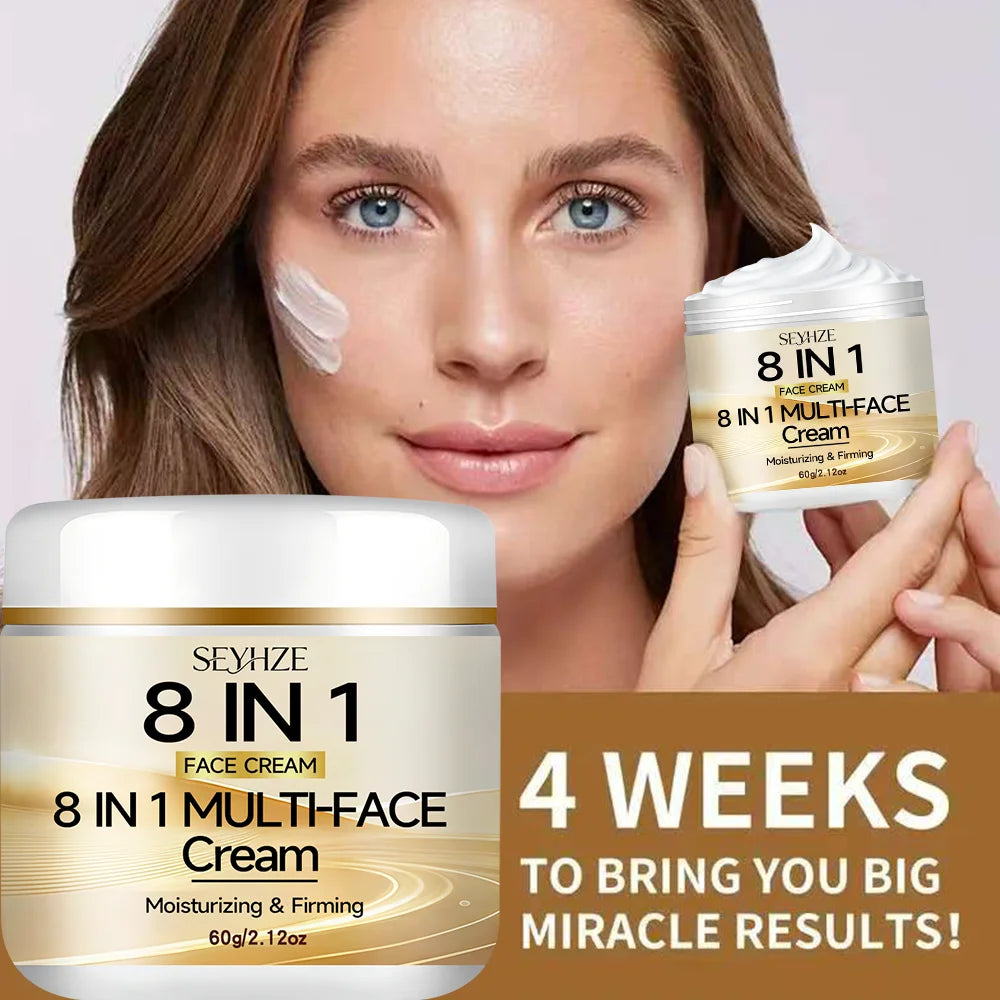SEYHZE 8-in-1 Multi-Effect Moisturizing Tightening Cream with Ceramides Collagen Niacinamide Retinol Vitamin C Brightening Firmi