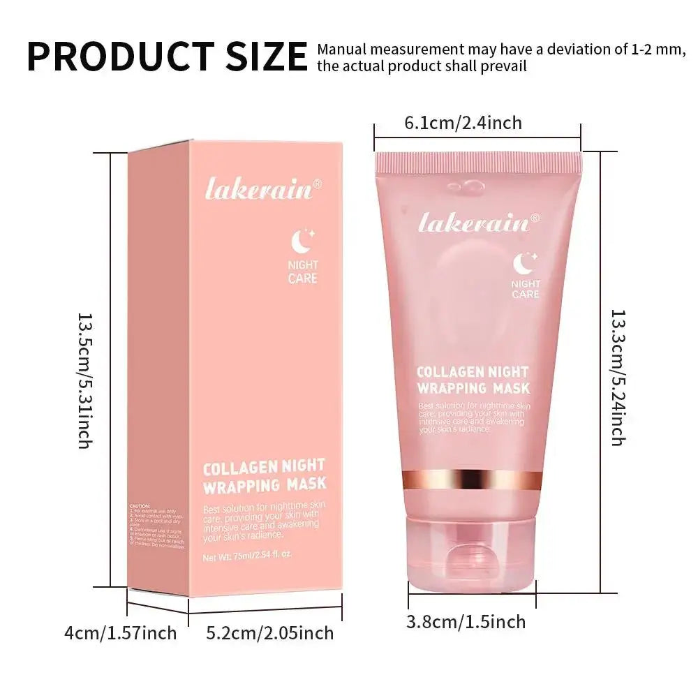 Collagen Peel Off Face Mask Deep Hydration Skin Firming Night Treatment For Youthful Glow