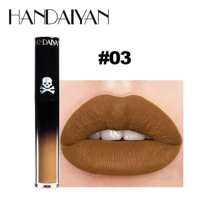 New Black Velvet Lipsticks Halloween Dark Matte Lip Gloss Set Moisturizing Lasting Waterproof No Fade Sexy Red Liquid Lipsticks
