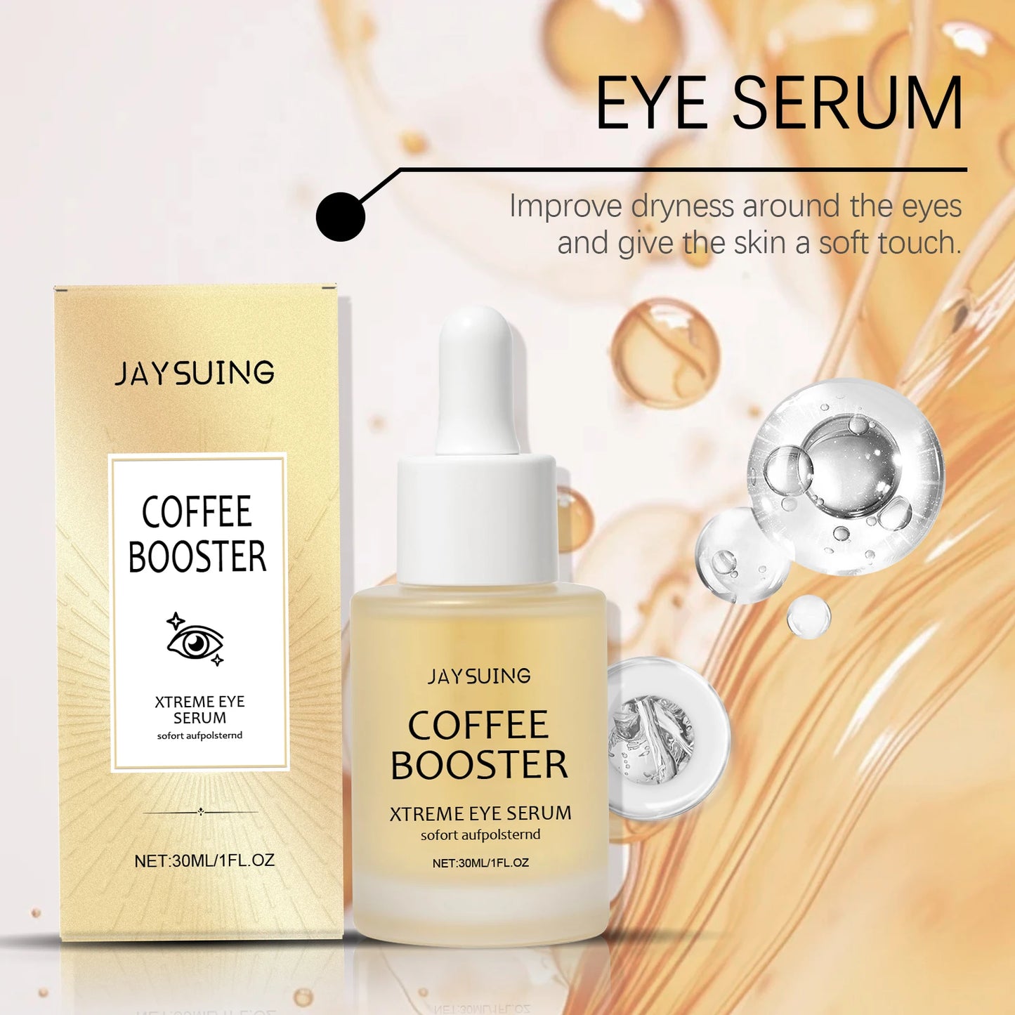 Jaysuing Caffeine Eye Serum Anti Wrinkle Firming Skin Remove Dark Circles Brighten Eyes Ageless Instantly Moisturize Nourish Eye