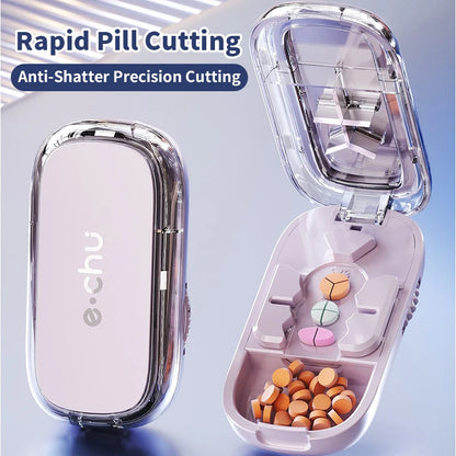 3in1 Medicine Cutter Precise Cutting Into Half / Third / Quarter Drug Divider Organizer Portable Tablet Splitting Pills Splitter