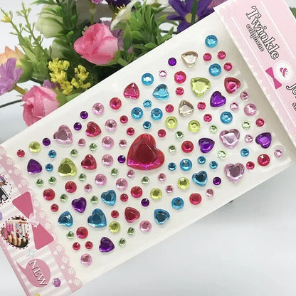 Rhinestone Acrylic Face Decoration Sticker Party Eyes Makeup Crystal Self-adhesive DIY Sticker Girls Face Diamond Tattoo Sticker