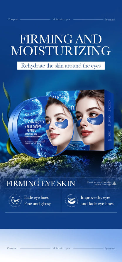 SADOER Collagen Eye Mask Caffeine Crystal Anti Dark Circles Eye Bag Remover Moisturizing Anti-aging Eye Patches Skin Eye Care