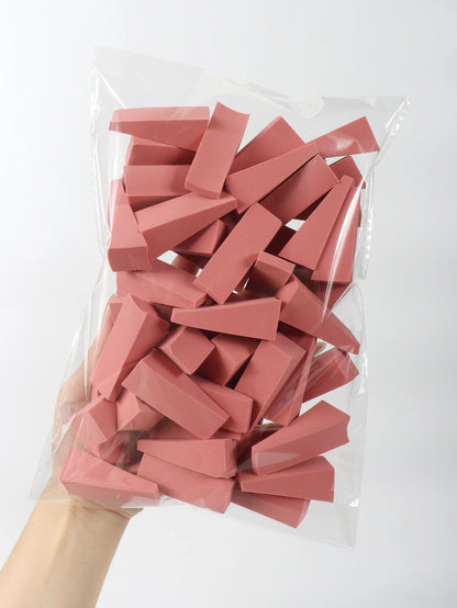 50 Pieces of Random Color Facial Curve Mixed Makeup Sponge, Latex-Free, Small Wedge-Shaped Smooth Application Beauty Sponge Applicator